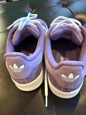 adidas Lavender Suede Low-Top Sneakers with White Logo